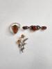 Sterling Silver and Amber Ring and Brooches