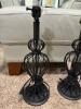 Pair of Black Metal Table Lamps with Shades - 2