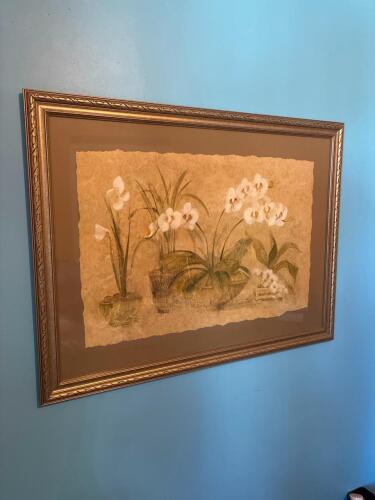 Framed Floral Print in the Contemporary Style