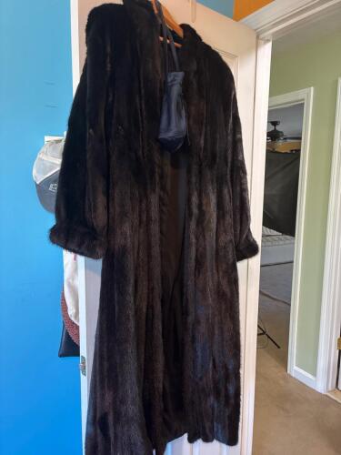 Black Full-Length Fur Coat Made in Finland