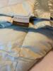 Bedframe, Mattress Foundation and Assorted Bedding Lot