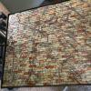 Mosaic Glass and Metal Console Table with Scroll Details - 2