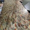 Mosaic Glass and Metal Console Table with Scroll Details - 3
