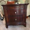 Dark Wood Two-Drawer Nightstand