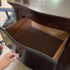 Dark Wood Two-Drawer Nightstand - 4