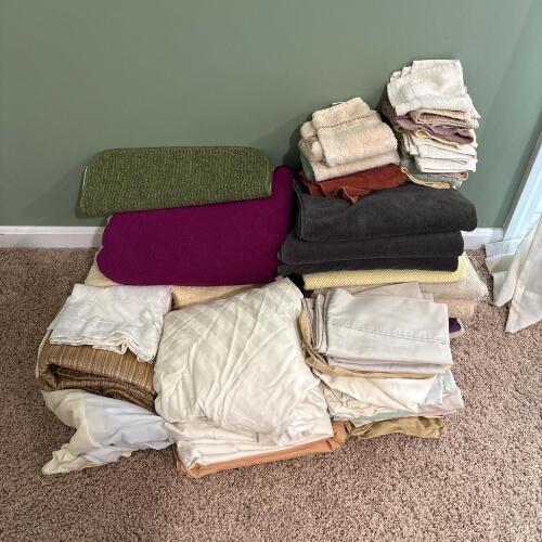 Assorted Linens, Towels, and Blankets