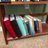 Mission-Style Wood Bookcase with Books - 5