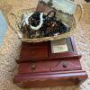 Jewelry Box with Mixed Costume Jewelry Assortment - 9
