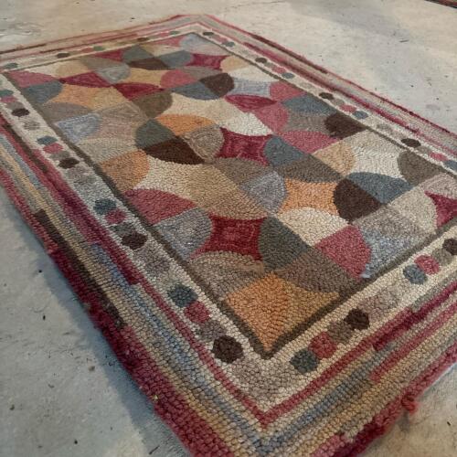 L.L.Bean Hand-Hooked Wool Rug with Geometric Pattern, 2'x3'