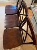 Three Counter Height Wood Bar Stools with X-Back Design - 4