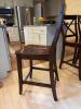 Three Counter Height Wood Bar Stools with X-Back Design - 7