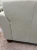 Contemporary Cream Leather Love Seat Sofa - 7