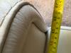 Contemporary Cream Leather Love Seat Sofa - 13