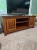 Wood Media Console in Transitional Style
