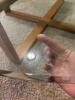 Heavy Glass Top Coffee Table With Wood Cross Base, Mid-Century Style - 4