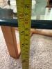 Heavy Glass Top Coffee Table With Wood Cross Base, Mid-Century Style - 7