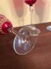 Four Victorian Style Cranberry Cut-to-Clear Goblets - 4