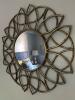 Round Wall Mirror With Goldtone Petal-Style Frame