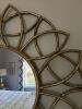 Round Wall Mirror With Goldtone Petal-Style Frame - 3