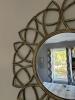 Round Wall Mirror With Goldtone Petal-Style Frame - 5