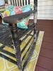 Black Painted Wooden Rocking Chair With Spindle Back, Distressed Finish #1 of 2 - 5