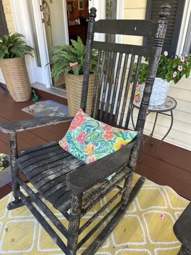 Wooden Slat Porch Rocker in Rustic Style #2 of 2