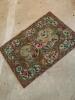 Small Floral Wool Hooked Rug with Cotton Canvas Backing