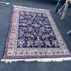 Persian-Style Navy Floral Area Rug with Fringe &ndash; Approx. 64&rdquo; x 88&rdquo;