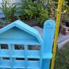 Light Blue Wooden House-Shaped Wall Shelf - 7