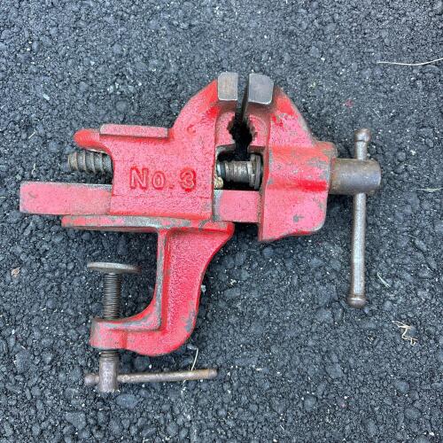 Red Littlestown No. 3 Clamp-On Bench Vise