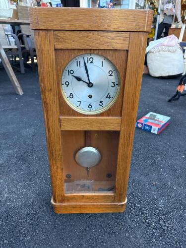 Wall Clock in Arts & Crafts Style Oak Case