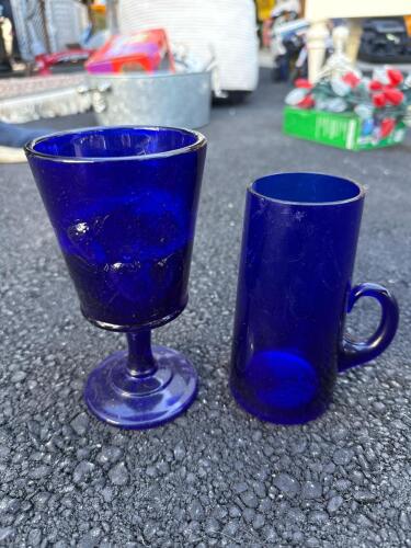 Cobalt Blue Goblet and Mug