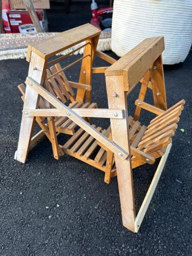 Vintage Wooden Miniature Double Swing Glider