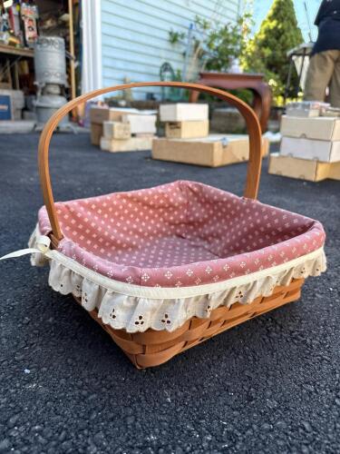 Longaberger Handwoven Basket With Liner