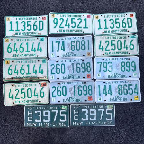 New Hampshire License Plates, 1970s&ndash;2020s