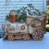 Ceramic Christmas Train Planter & Wooden Toy Car - 2