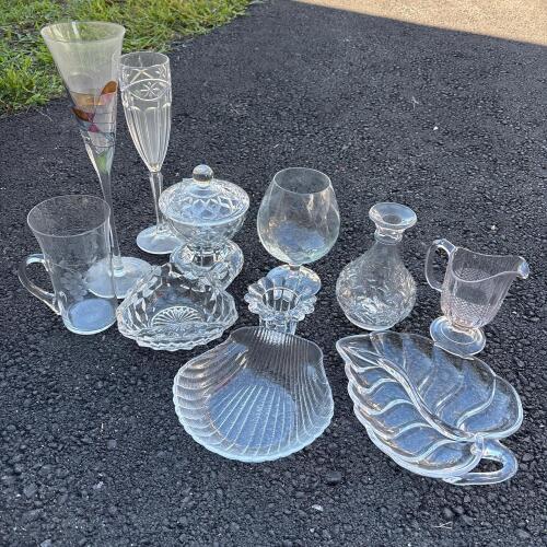 Assorted Clear Glassware