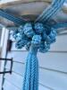 Floral Ceramic Hanging Planter with Blue Macram&eacute; Hanger - 5