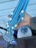 Floral Ceramic Hanging Planter with Blue Macram&eacute; Hanger - 6