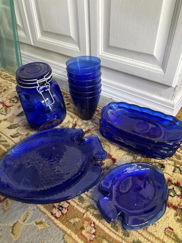 Collection of Blue Glassware