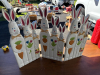 Hand-Painted Wooden Easter Bunny Folding Screen
