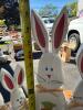 Hand-Painted Wooden Easter Bunny Folding Screen - 2