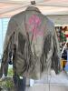 Leather King Fringe Motorcycle Jacket with Purple Rose Insets - 3