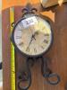 Miniature Grandfather Clock and Black Metal Mantel Clock - 7
