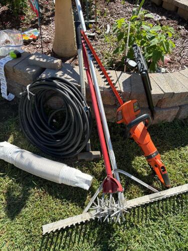 Garden Tools and Black+Decker Hedge Trimmer Assortment