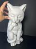 Tall 15" Cat Figurine in a Licking Pose