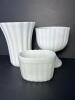 White Milk Glass Vase, Small Planter & Compote