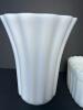 White Milk Glass Vase, Small Planter & Compote - 3