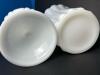 White Milk Glass Vase, Small Planter & Compote - 7