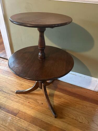 Two-Tier Maple Side Table in the Colonial Revival Style